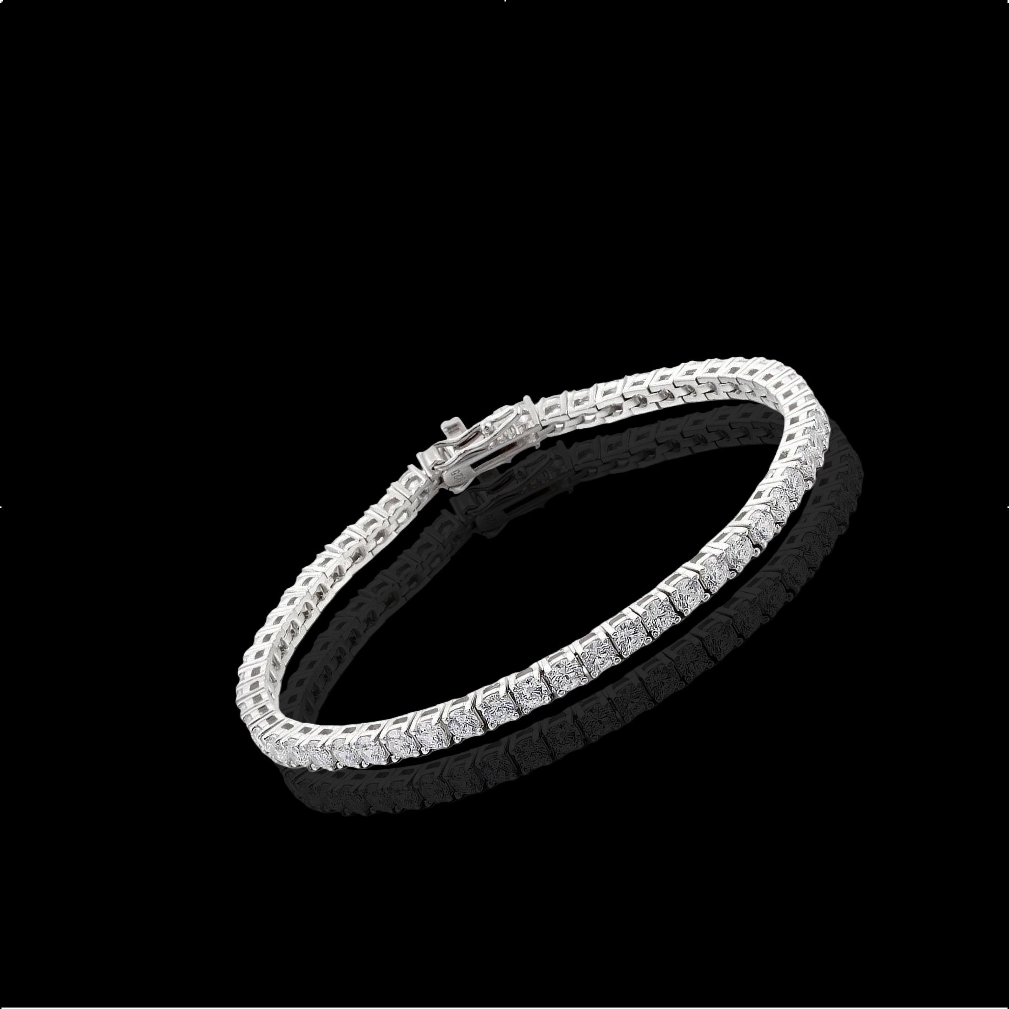 Classic VVS1 Moissanite Round-Cut Tennis Bracelet in 925 Sterling Silver (Passes Diamond Test)