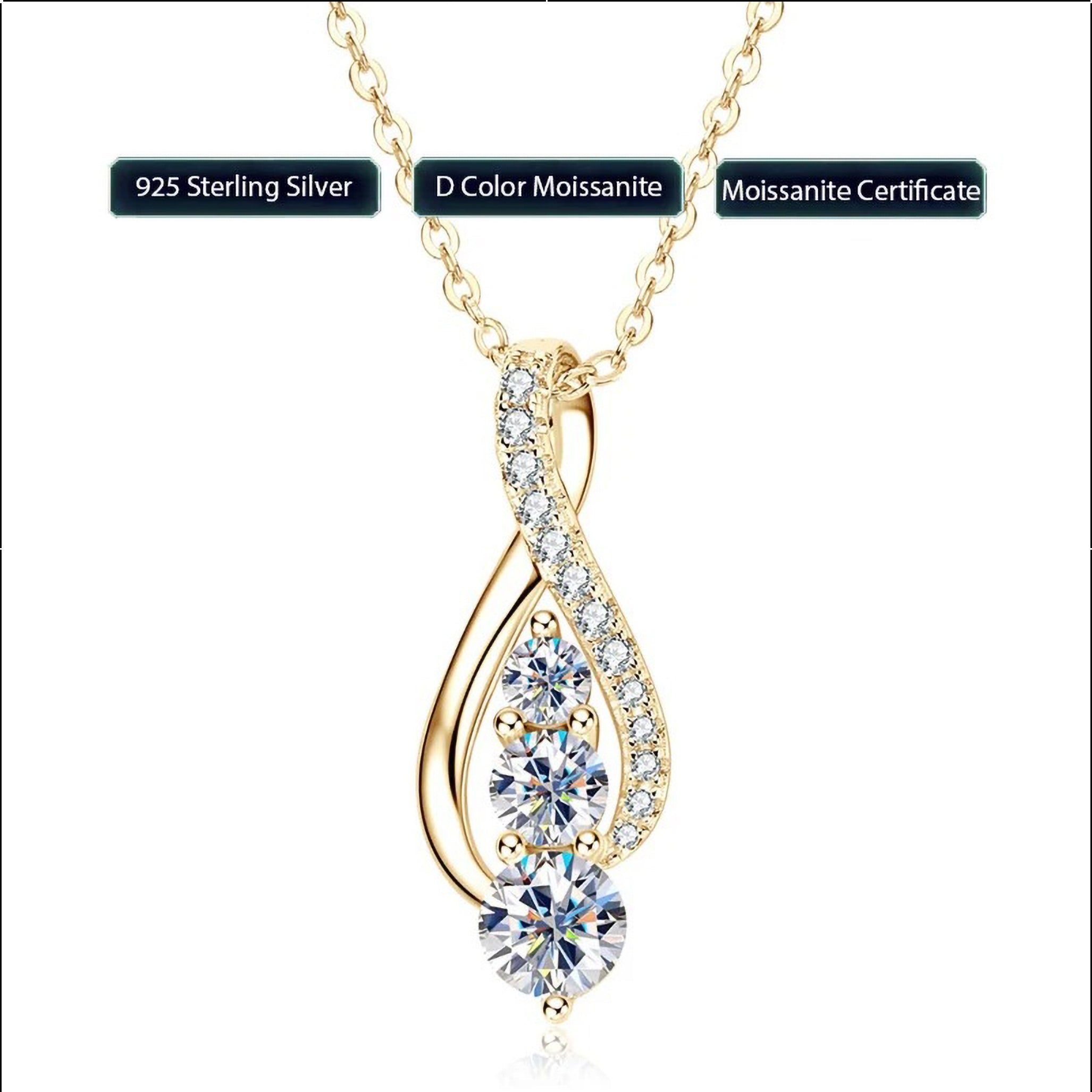 VVS1 D-Color Moissanite Infinity Necklace | 925 Sterling Silver