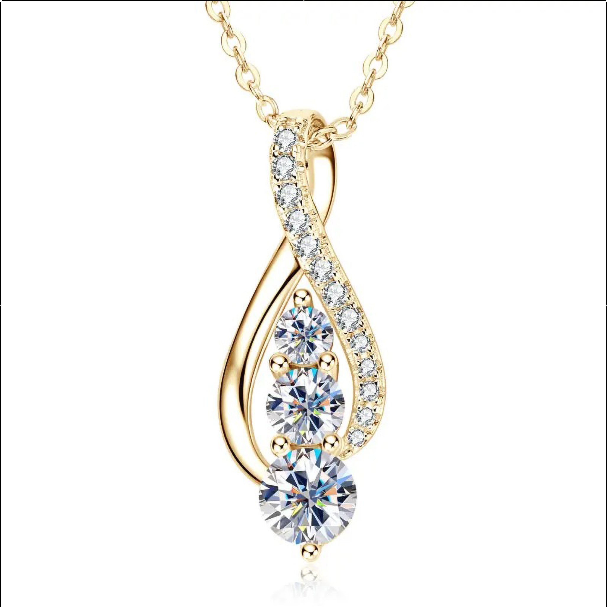VVS1 D-Color Moissanite Infinity Necklace | 925 Sterling Silver