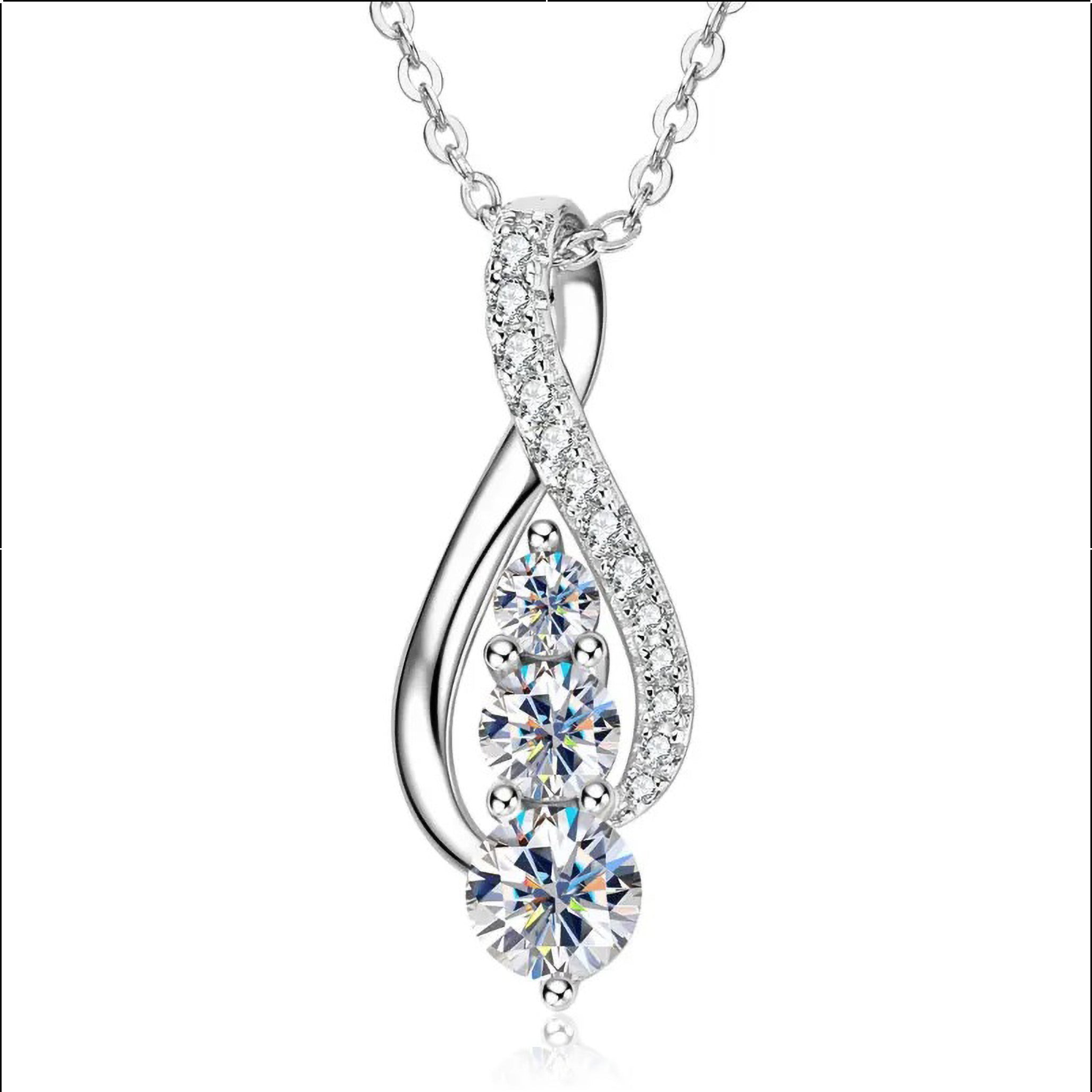 VVS1 D-Color Moissanite Infinity Necklace | 925 Sterling Silver