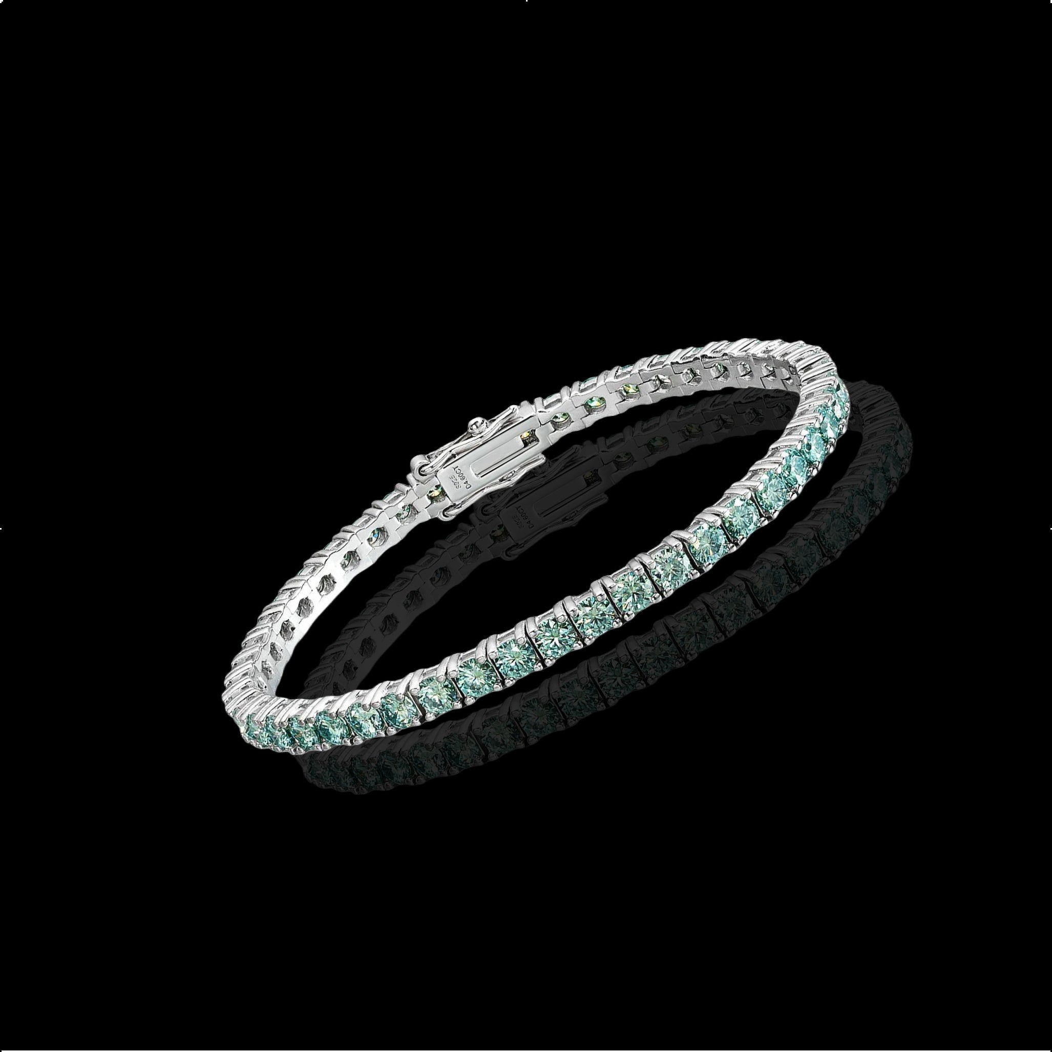 Classic VVS1 Moissanite Round-Cut Tennis Bracelet in 925 Sterling Silver (Passes Diamond Test)