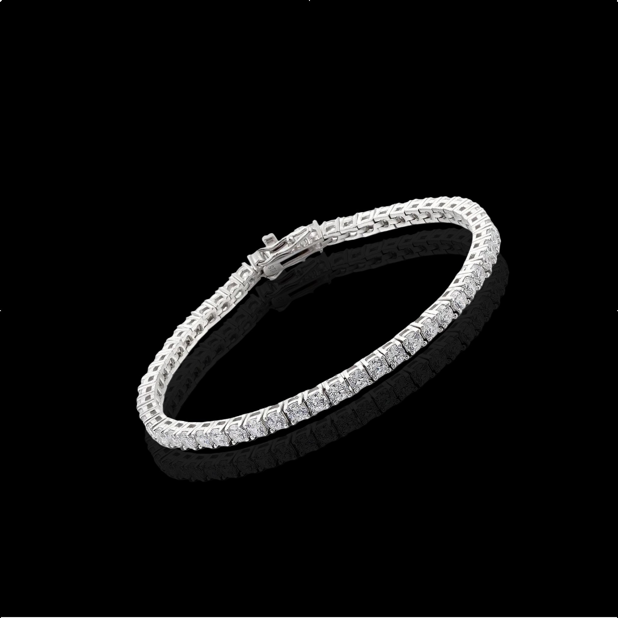 VVS1 Moissanite Tennis Bracelet in 18k Gold Plated 925 Silver | Certified Sparkling Stones
