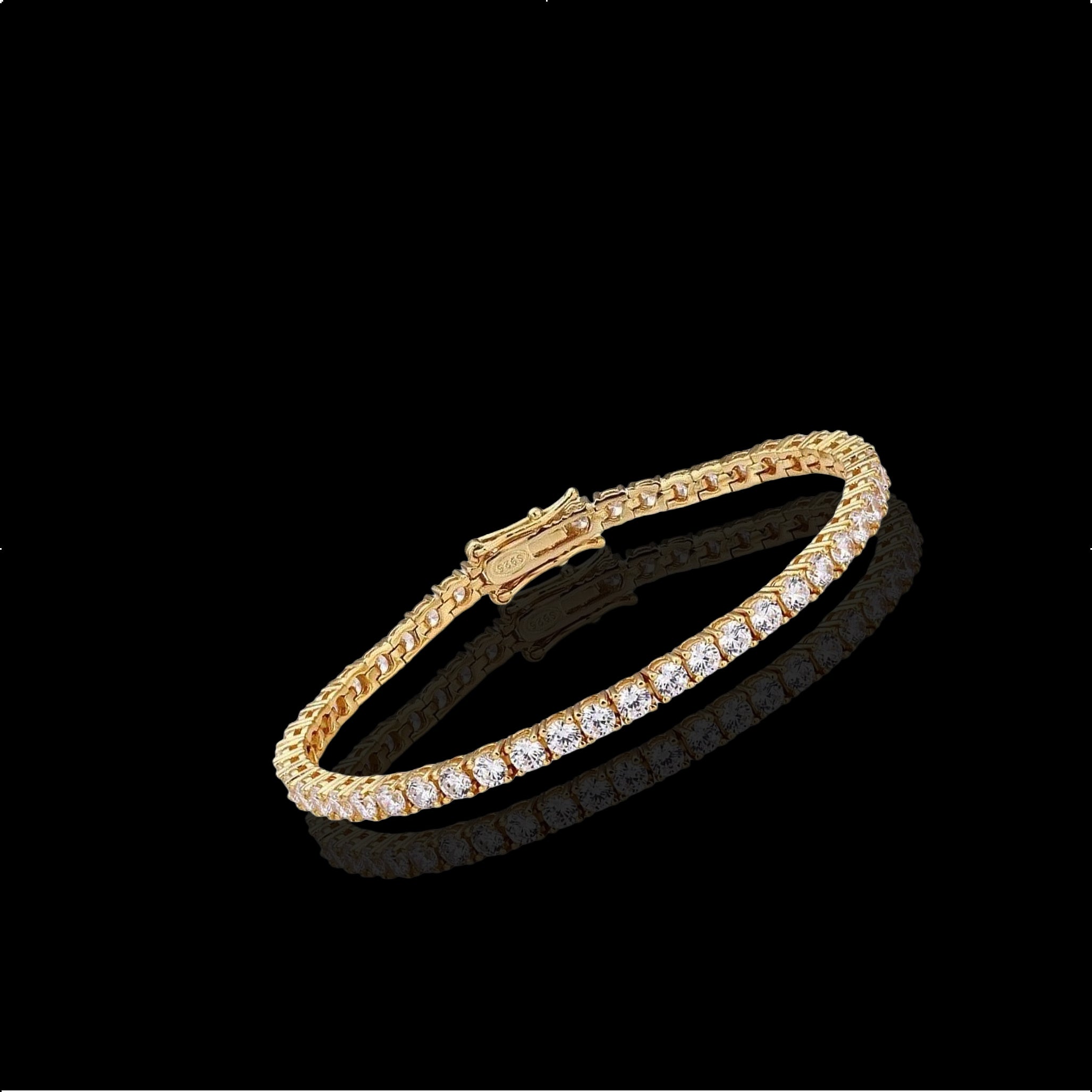 VVS1 Moissanite Tennis Bracelet in 18k Gold Plated 925 Silver | Certified Sparkling Stones